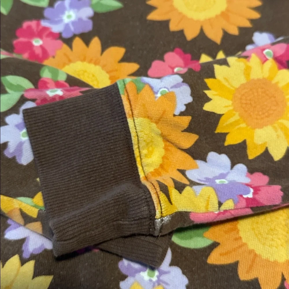 Gymboree Brown Hoodie with Colorful Floral Design